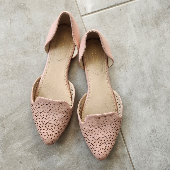 Slip On Loafer Peach Pink Flats Cutout Fairycore Whimsical Shoes Size 11 Resort - Picture 2 of 6